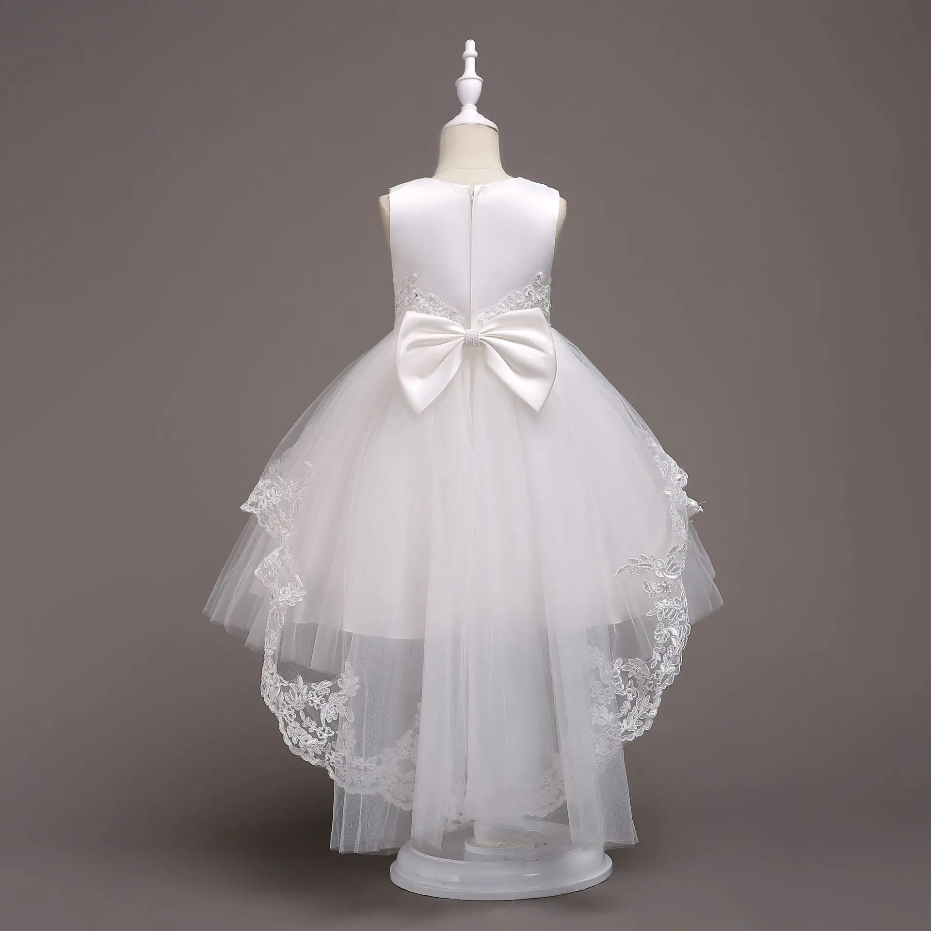 584 New Model Little Queen Children Clothes Party Wear Lace Flower Girl