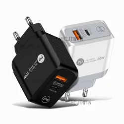 20W QC 3.0 PD Type-C Wall Travel Charger Adapter USB fast chargers for smart phones