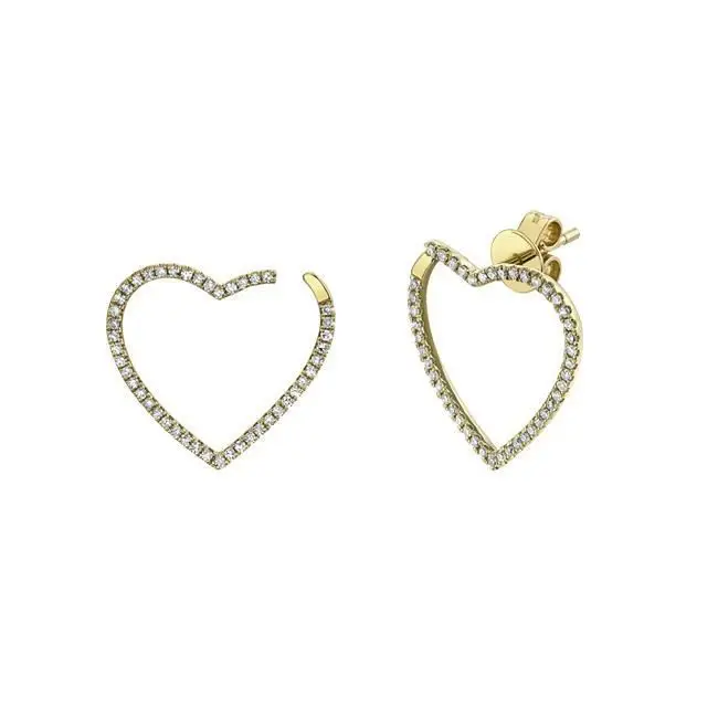 

micro pave 5A cubic zirconia cz geometric heart circle hoop earring for women, Picture