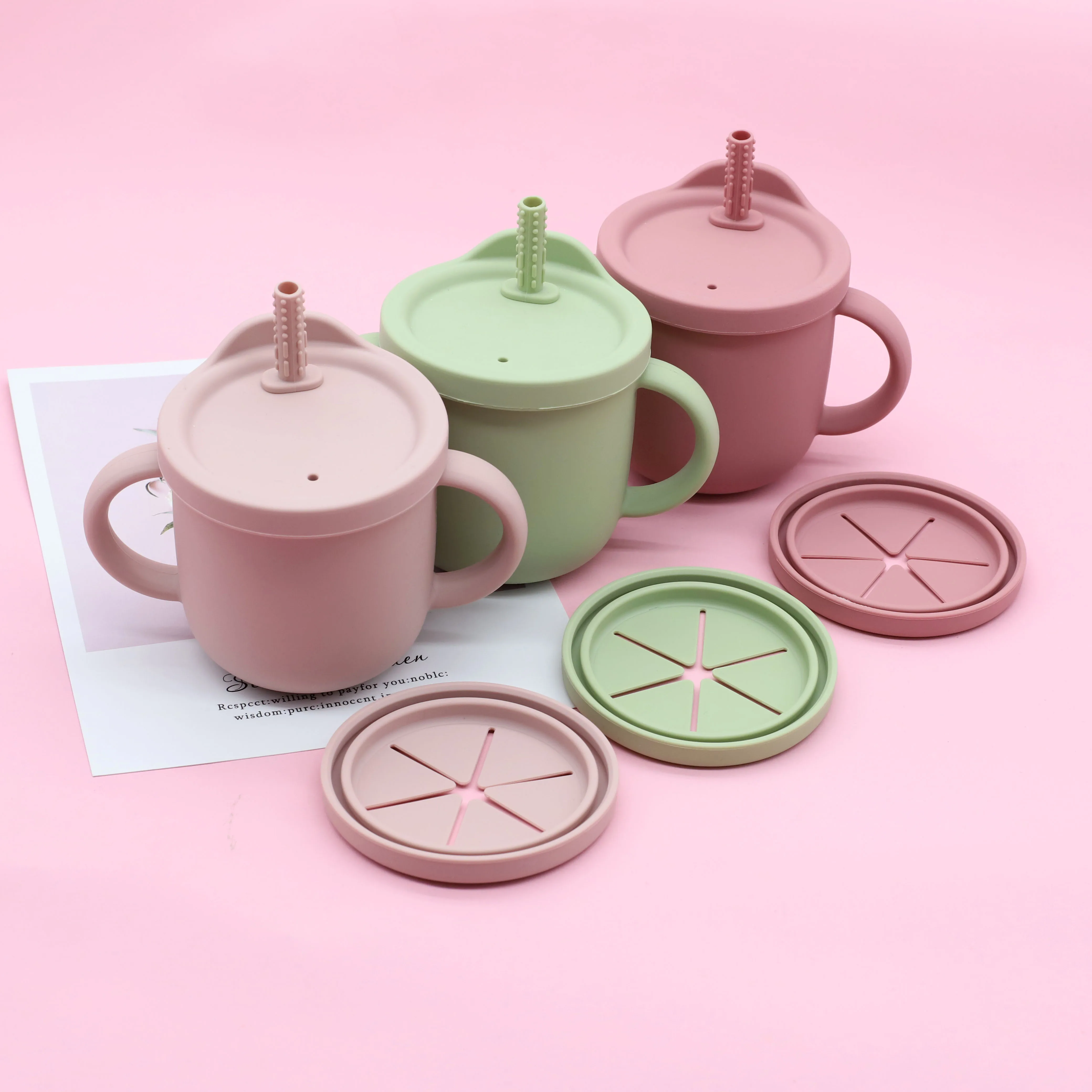

Free Baby Samples Baby Silicone sippy cup with straw