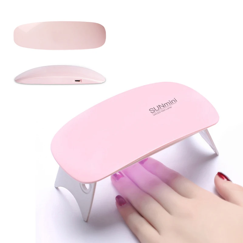 

Mini Portable 6W LED Nail Dryer Cure Lamp Machine For UV Gel Nail Polish, White pink
