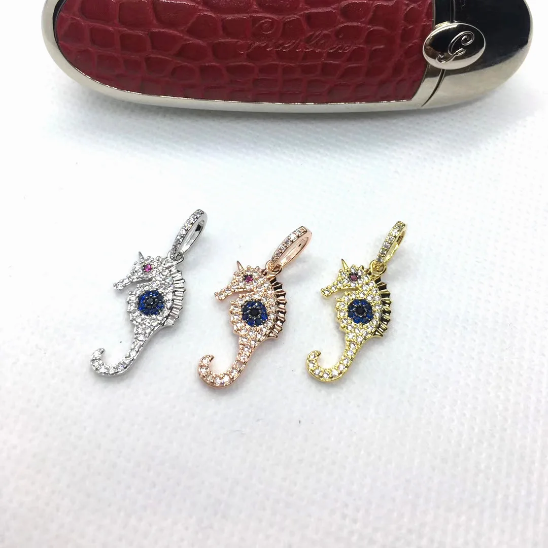 

Personalized And Unique Design CZ Mico Pave Sea Horse Pendant Necklace