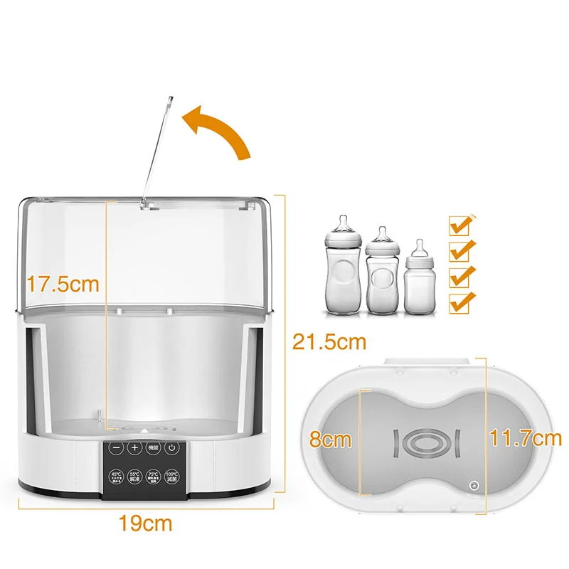 Quick heat portable time setting baby feeding bottle warmer and sterilizer