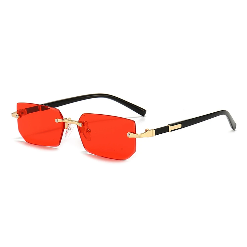 

lunette Sun glasses rimless Popular lady square Fashion Metal women Sunglasses