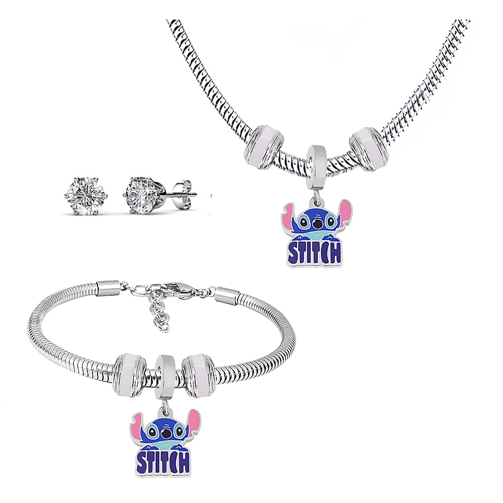 

Wholesale Fashion style Jewelry set Silver Plated Trendy Necklace Earrings Bracelet 3-piece Stainless Steel Jewelry Set