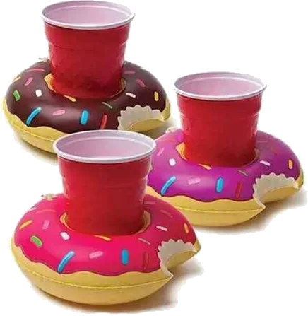 

2021 amazon Pool Party Inflatable drink floats Inflatable cup holder Animal fruit series water donut floating drink cup holder, Customized color