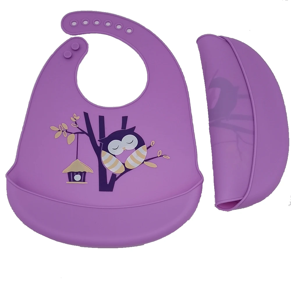 

China Manufacturer Cheap Infant Plate Set Waterproof Bib Silicone Baby Bibs, Grey,pink,green,yellow,purple,blue