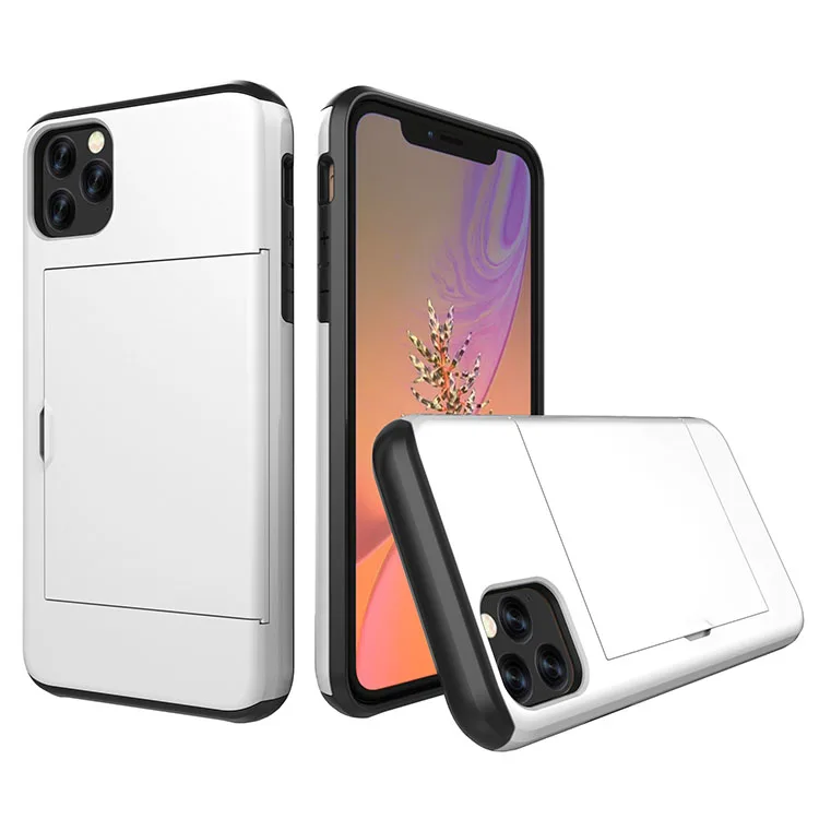 

Factory Supplier Wholesale Mobile Protective TPU PC Phone Cover Back Card holder Case For iPhone 13 Case with Card Holder Slot