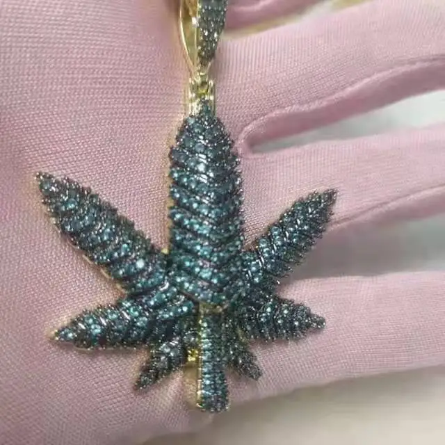 

jialin jewelry wholesale leaf hiphop necklace pendant necklace