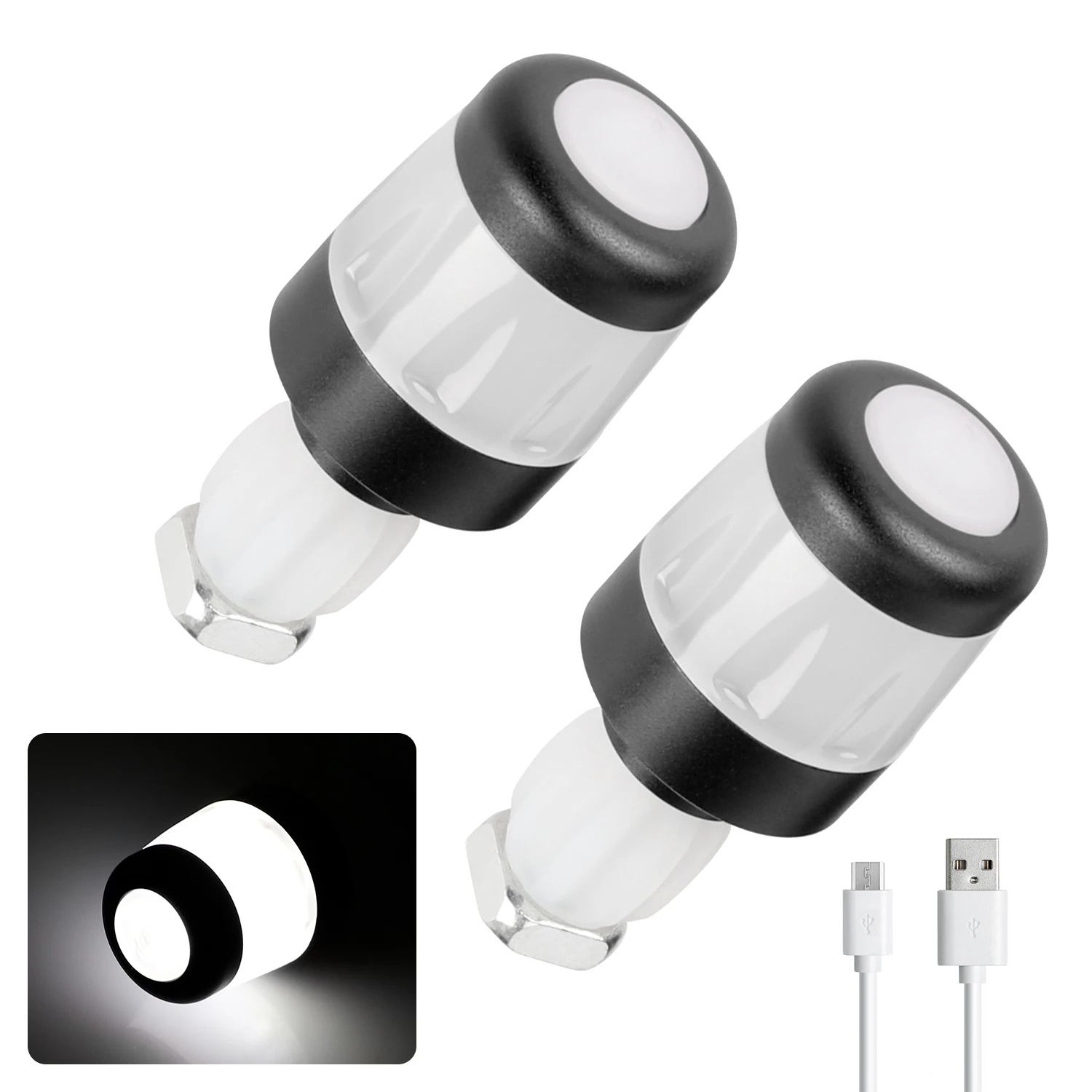 Ulip USB Chargeable Handlebar Grip Night Light Grip Plug Side Indicator Lamp Smart Safety Warning Lights Electric Scooter Light