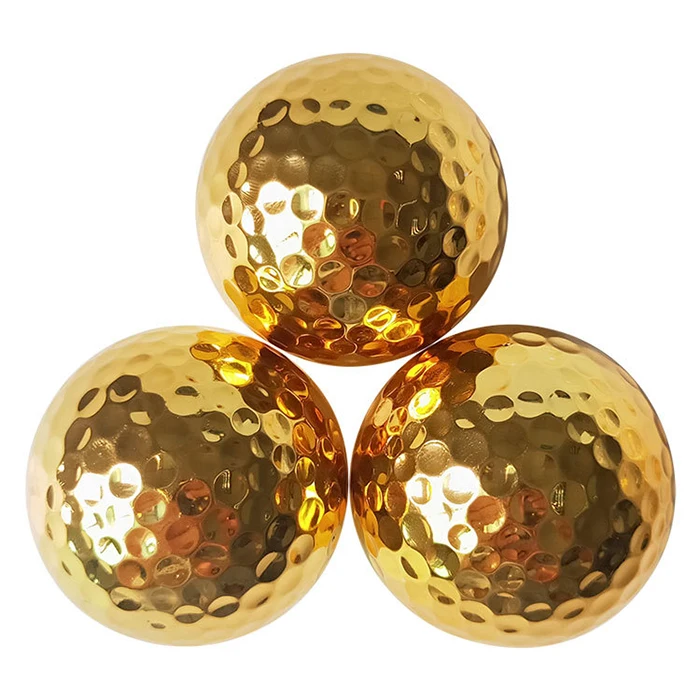 

Free sample custom logo golf ball In stock electroplated gold golf ball gift led golf ball, White