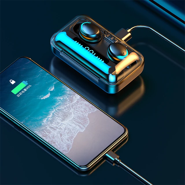 

F9-5C tws Earphones 5.0 Wireless Earphone Bass Stereo In-ear for wireless Earbuds Hands free Headset Charging Case power bank