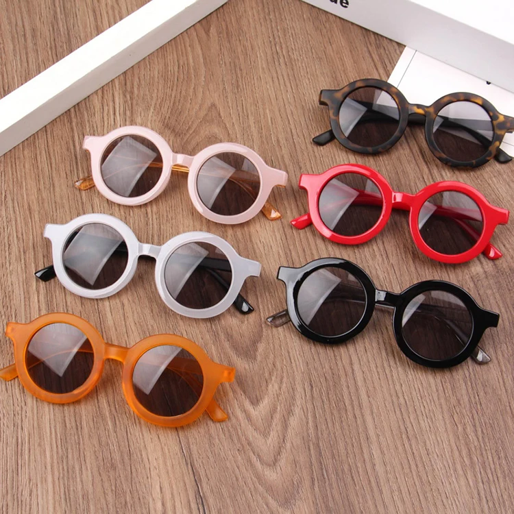 

Baby round frame sunglasses retro fashion new kid sunglasses boys and girls handsome trendy sunglasses