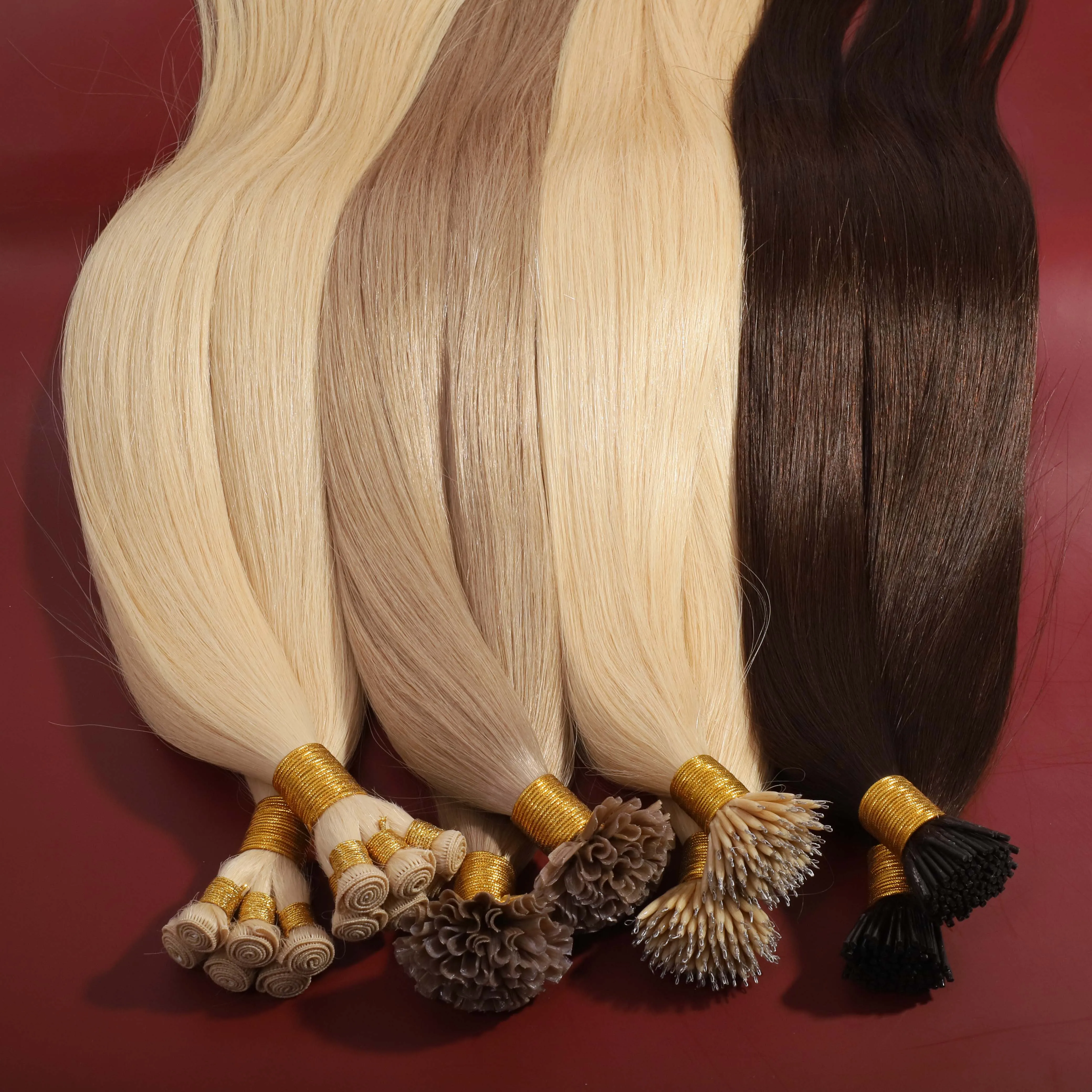

Factory Direct Grade12A European Human Hair HandTied Weft Hair Extensions, Wholesale Double Drawn Hand Tied Weft