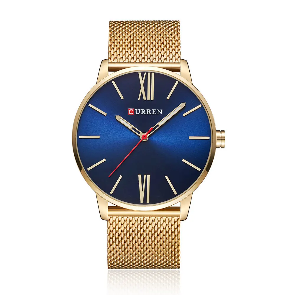 

Wholesale CURREN Electroplated Steel Mesh Belt Waterproof Japan Quartz Movement Watches Men Classic Fashion Wrist Watch