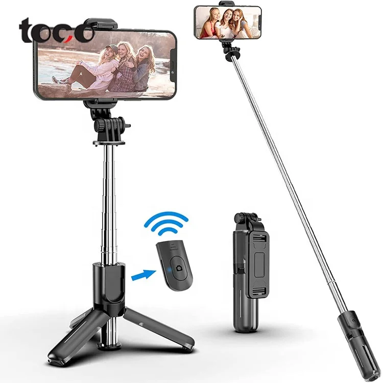 

toco Handheld remote control Phone Selfie Stick Remote flexible 3 In 1 pocket selfie stick gimbal selfie stick, Black white other