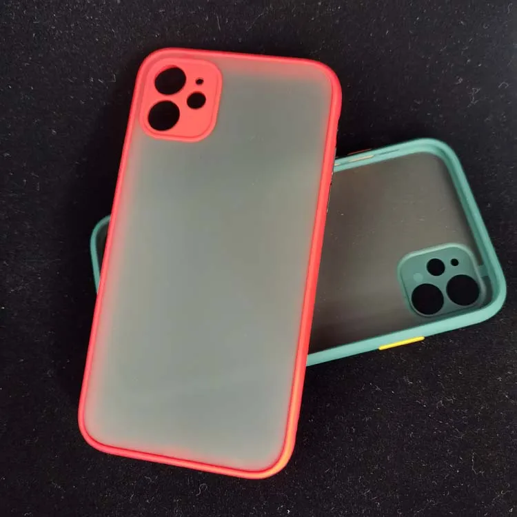 

Camera Hole Skin Feel Translucent Frosted Matte TPU Bumper PC Hard Back Hybrid Mobile Phone Cover Case For Iphone 12 Pro Max