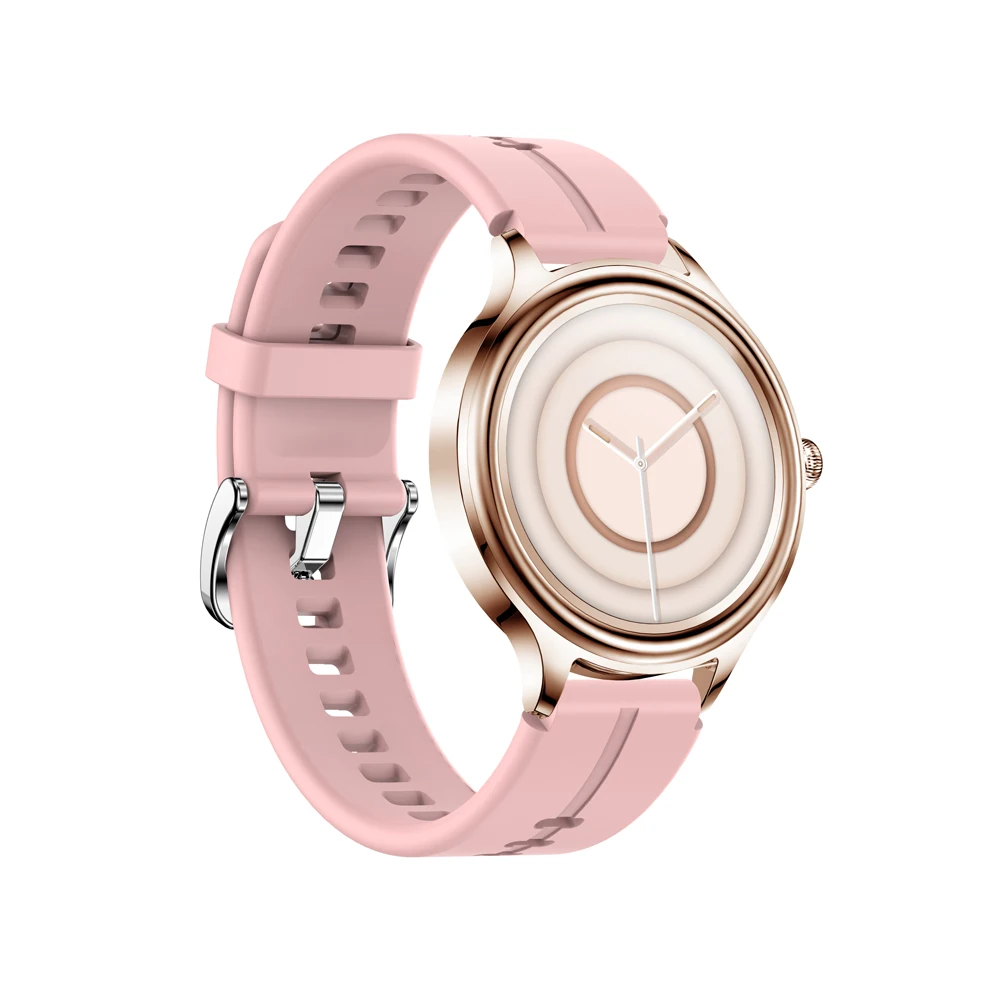 

Women Smart Watch KM05 Full Touch Screen Silicone Steel Strap IP67 Waterproof Phone Call Message Reminder