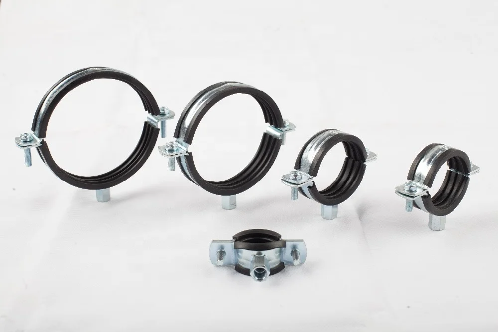 
stainless steel wall mount pipe clamp with rubber 