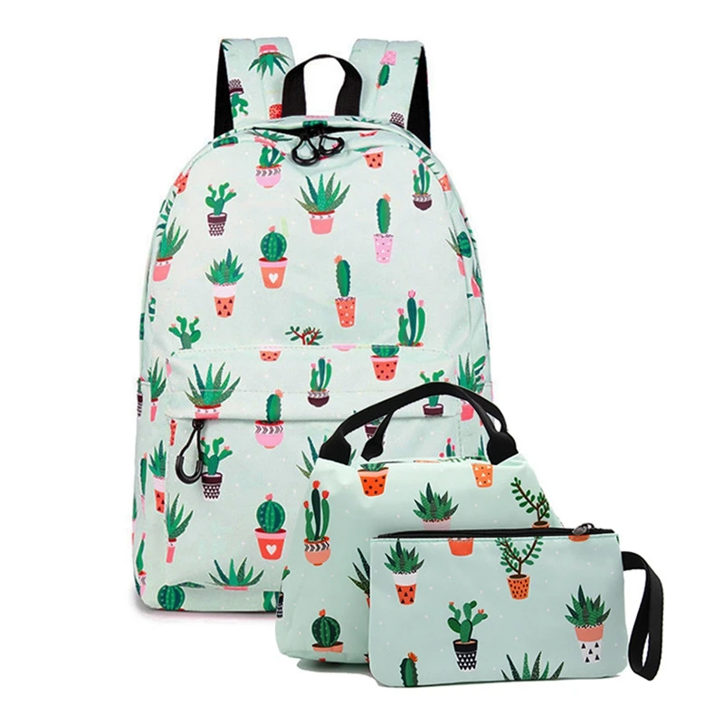 

Water Resistant Fashion Cactus Printed School with 15.6 inch Laptop Sleeve Cute Bookbag for Girls Student Backpack Stat