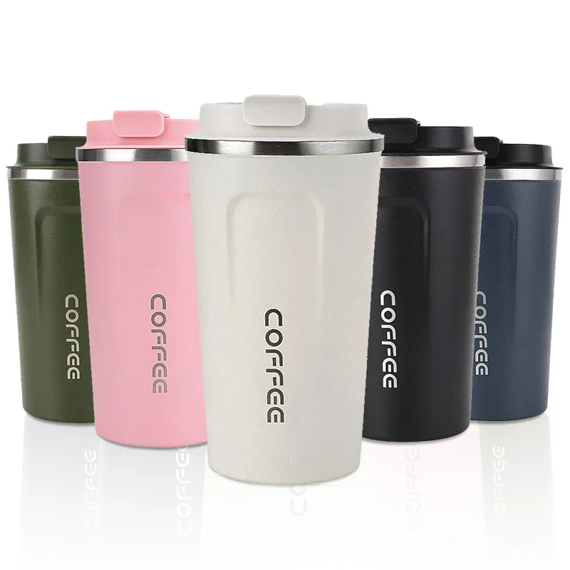 

Wholesale Double Wall Vacuum Insulated Tumblers, Portable Car Metal Travel Cups Reusable Stainless Steel Coffee Mugs, Black blue pink white green