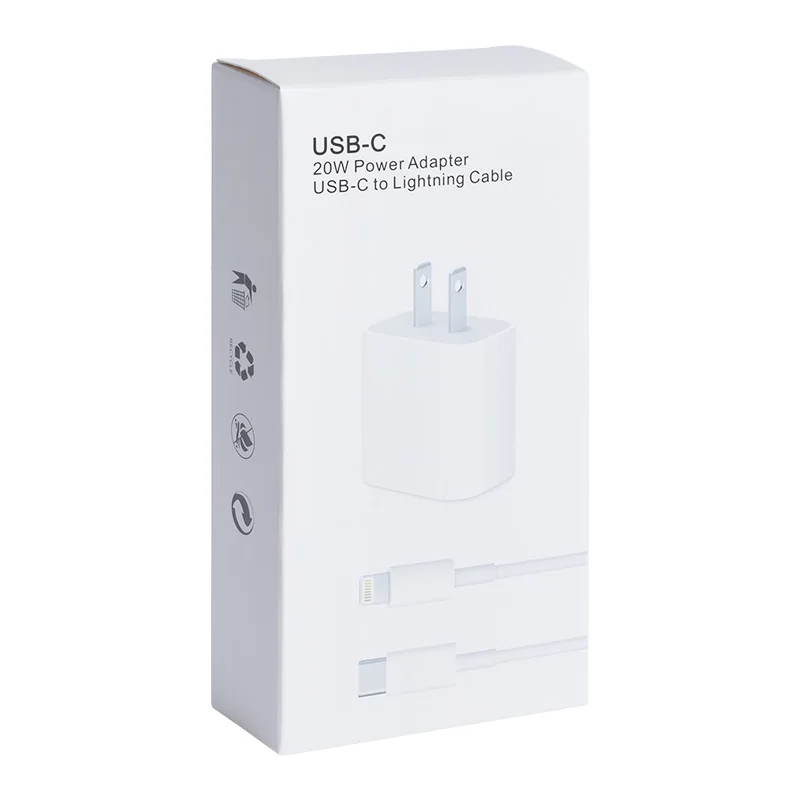 

PD 20w Charger with C to L Data Cable Fast Charging Set, White