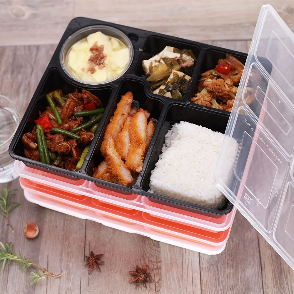 

take away boxes plastic bowls with lid compartment meal prep disposable food container