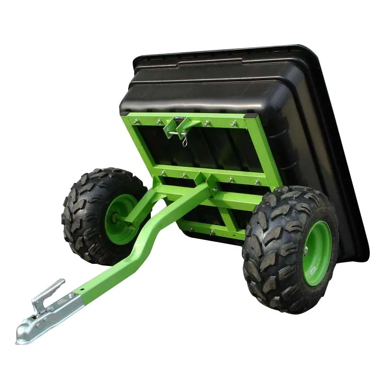 Small Utility Tilt Dump Trailer With Plastic Tub For Garden Farm And