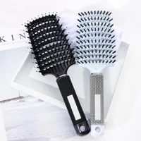 

Customized hot selling rubber handle big curved comb boar bristle vent hair brush