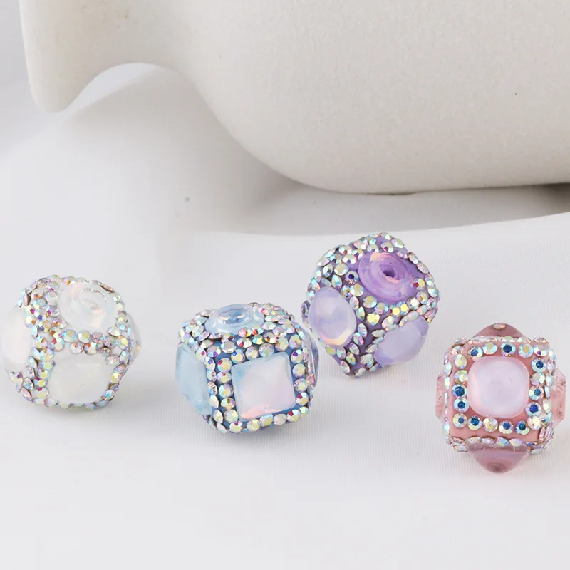 

Hot Selling High Quality Moonlight Cat's Eye Stone Crystal Rhinestone Square Beads