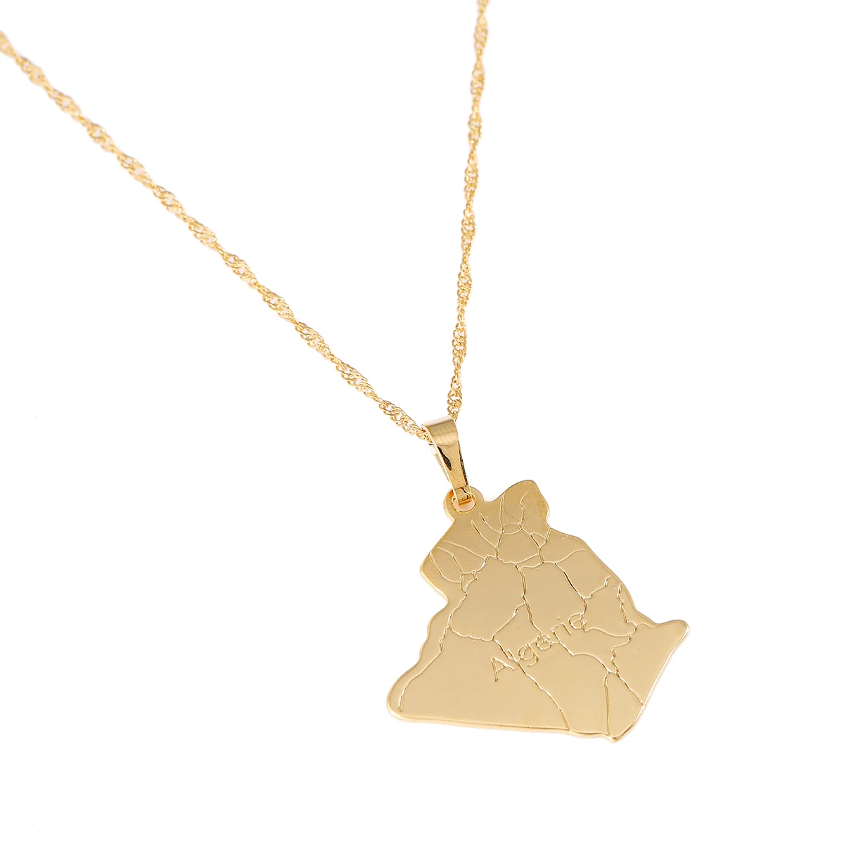 

Fashion Algeria Map Necklace Pendant Gold Color Trendy Country Map Of Algeria Jewelry