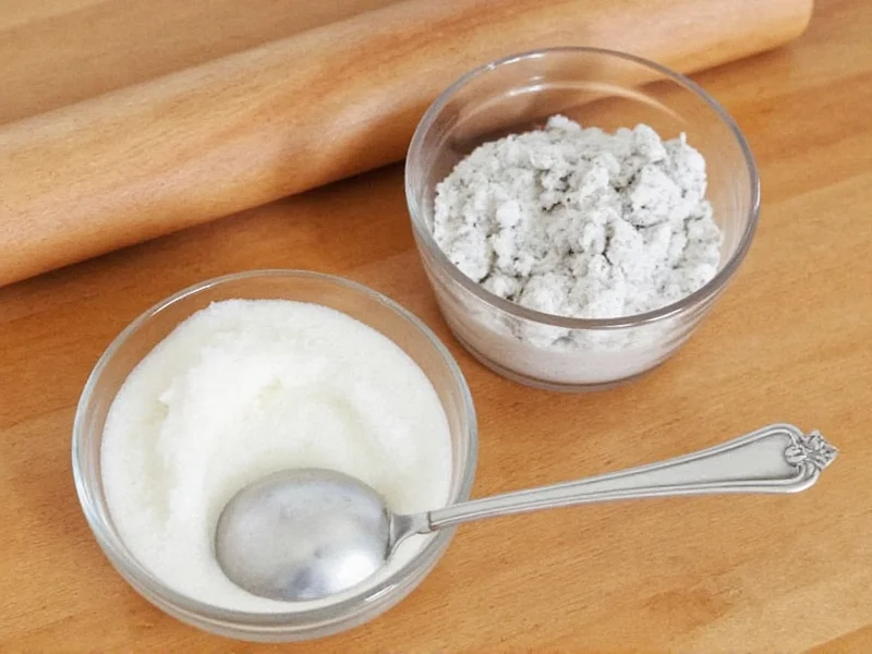 DIY silver cleaning ingredients on wooden table