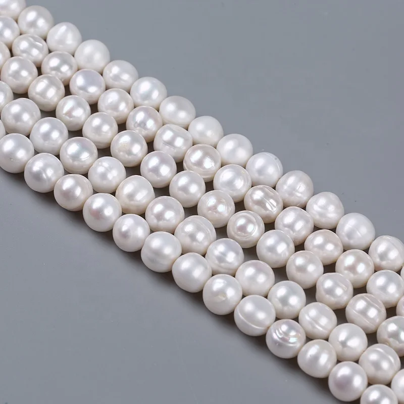 

natural freshwater white round pearls 1.2mm drilled hole strand for women jewelry making
