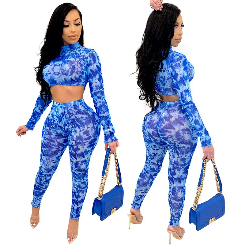 

2021 women's summer fashion two-piece printing factory direct selling spot