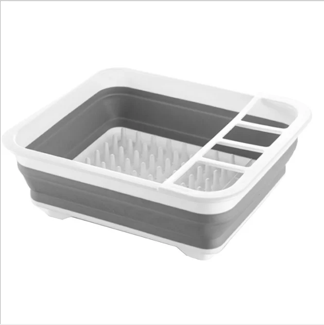 

Kitchen foldable telescopic silicone sink bowl drain dish storage rack dish racks