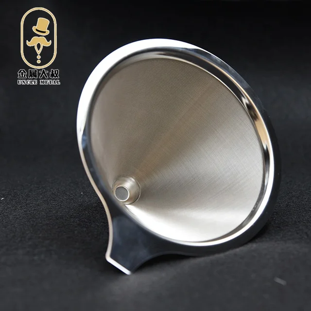 
Coffee strainer filter cup stainless steel filter drip funnel filter free paper ultra-fine household 