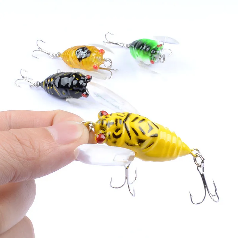 

1Pcs 4cm/6.4g TopWater Insects Fish Fishing Lure Baits Lifelike Hard Artificial Baits Bass Jerkbaits Swimbait Pesca With Hooks