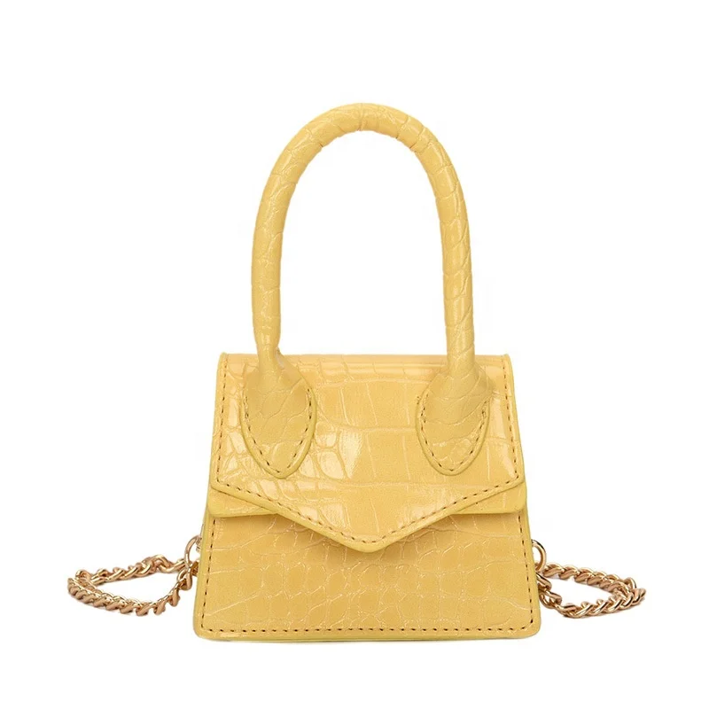

2021 Summer Crocodile PU Leather Ladies Tiny Hand Bags Cross Chain Shoulder Bag Girl Messenger Handbag Cute Women Handbags