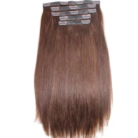 

Top Quality Hot Selling Unprocessed 100% Human Virgin Remy Silk Straight Indian Seamless Clip In Hair Extensions