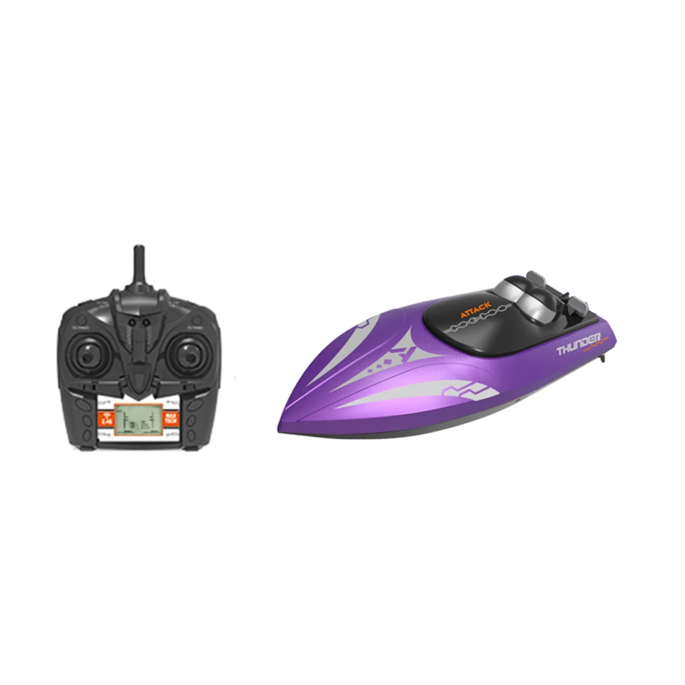 

NEW COMING HOSHI TKKJ H112 Mini Boat 2.4G 4 channels Remote Control Simulation Speed Boat Electric Water-cooled RC Toy Ship Gift, Purple