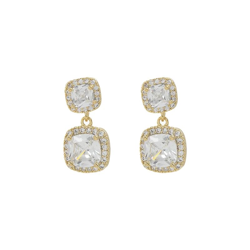 

ED67955 2023 new fashion style earrings for women S925 silver needle geometric sugar cube simple earrings