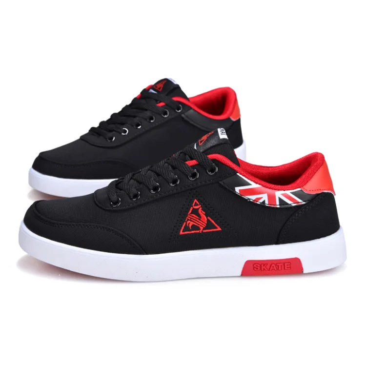 

Men's casual sports canvas shoes low top canvas shoes, Red, blue, black