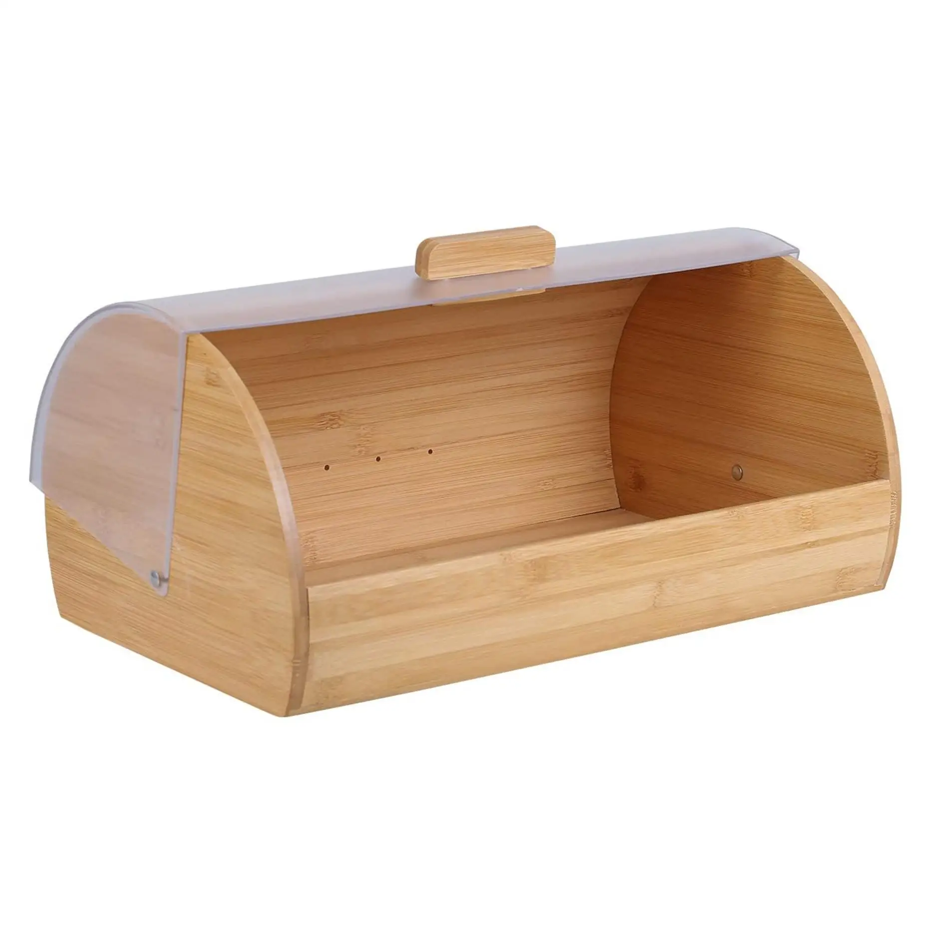

Bamboo Bread Box Large Bread Box for Kitchen Countertop Farmhouse Retro Bread Box w/Clear Roll Top Fully Assembled