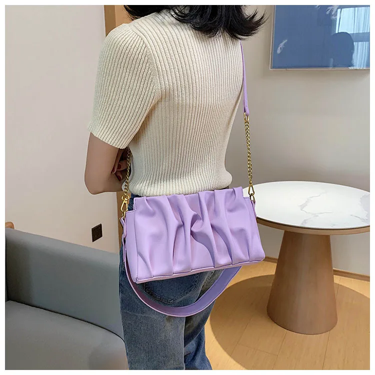 

Folded Cloud Bag 2021 Simple Fashion Handbags and purses Net Red Chain Shoulder women bags walking shoulder bags