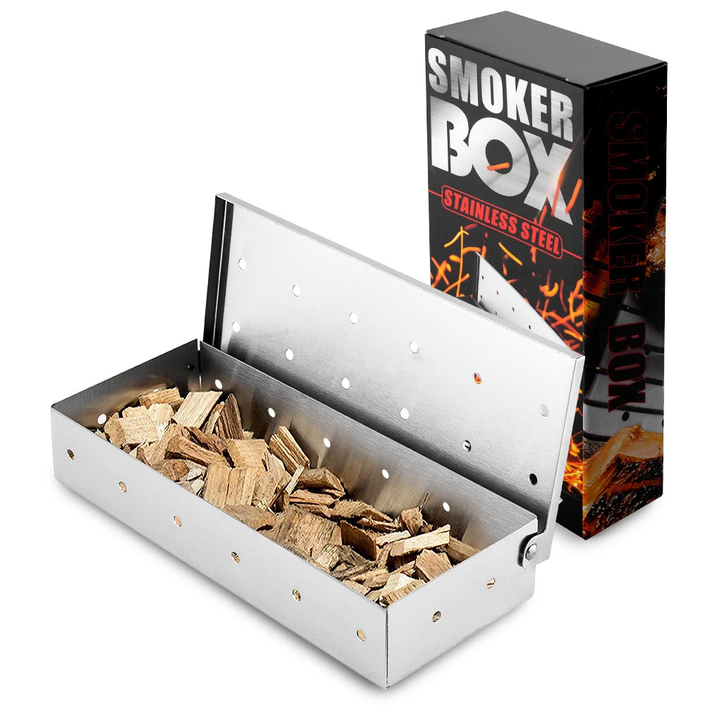 

Amazon Top Seller Barbecue Grilling Accessories Stainless Steel Grill Pellet Smokers Wood Chip Bbq Smoker Box