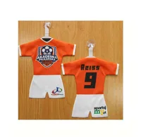 

Promotional China custom new design mini soccer T-shirt jersey for car hanging decoration