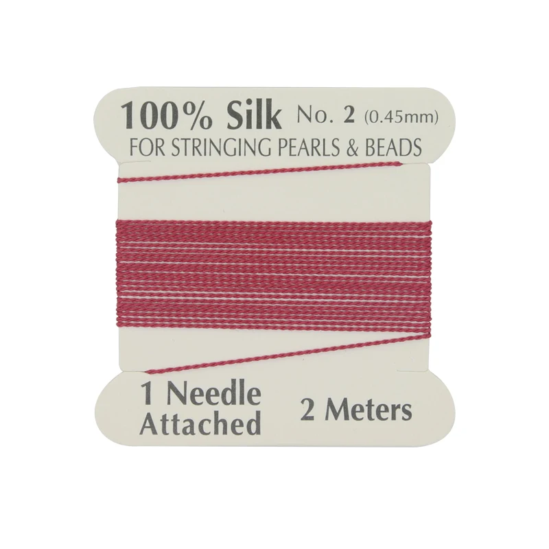 

XuQian 2# Handmade Customizable 100% Natural Silk Cord Maroon Beaded Silk thread