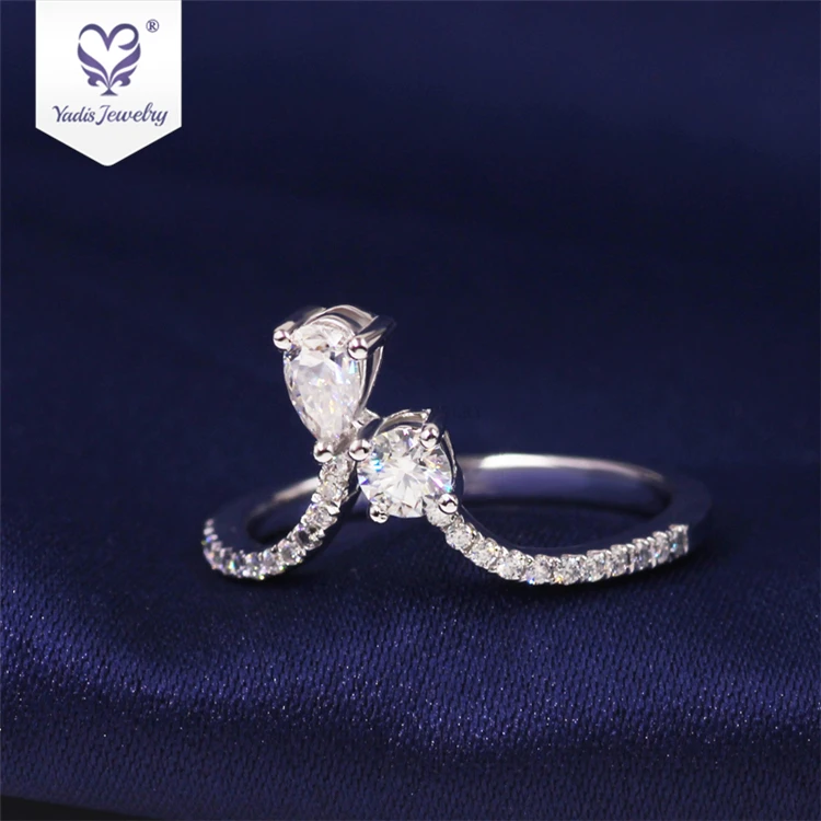 

Yadis Wholesale Cheap Price Moissanite Diamond 925 Silver Plated white Gold Jewelry Rings