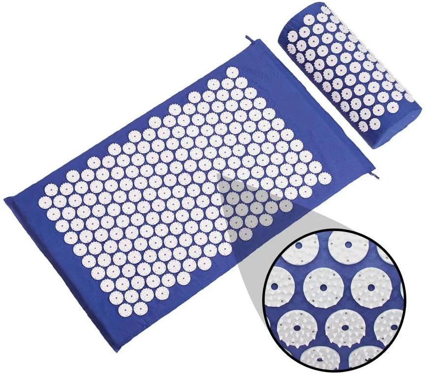 

Factory Supplying Non-slip Acupressure Cushion Massage Mat With Pillow, Acupressure Spikes Mat And Pillow Set With Carry Bag/, Customized color