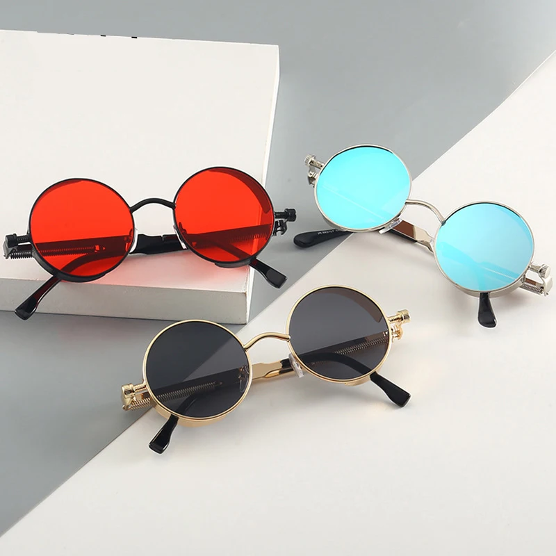 

Feiyou vintage custom round oculos de sol sun glasses fashion UV400 wholesale steampunk sunglasses 2021 for men/women, Customized color